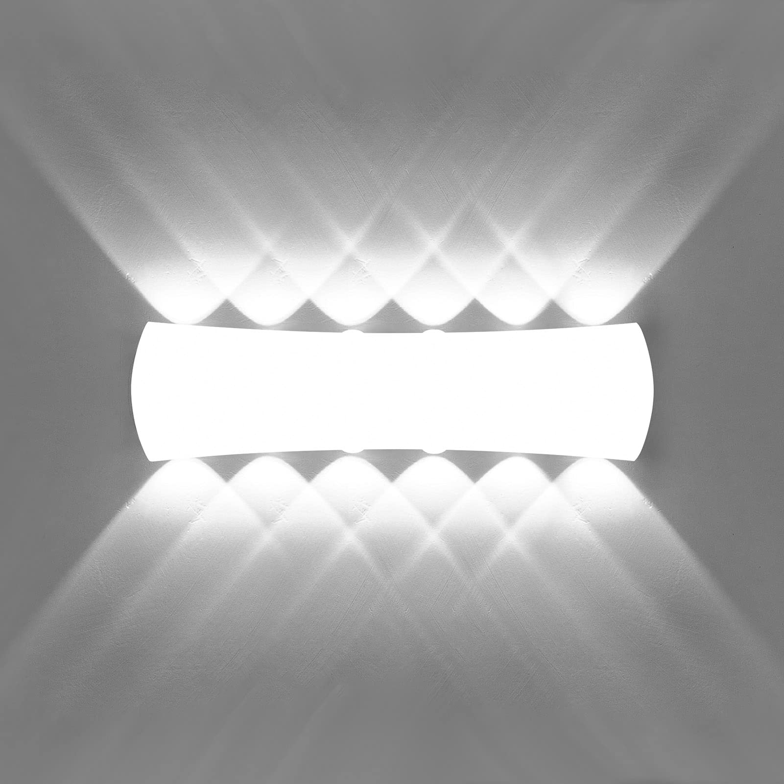 KAWELL 12W Modern Wall Lamp LED Wall Light Up Down Aluminum Wall Wash Light Indoor Outdoor Waterproof IP65 for Bathroom Porch Bedroom Corridor Living Room Stairs Hallway, White 6000K