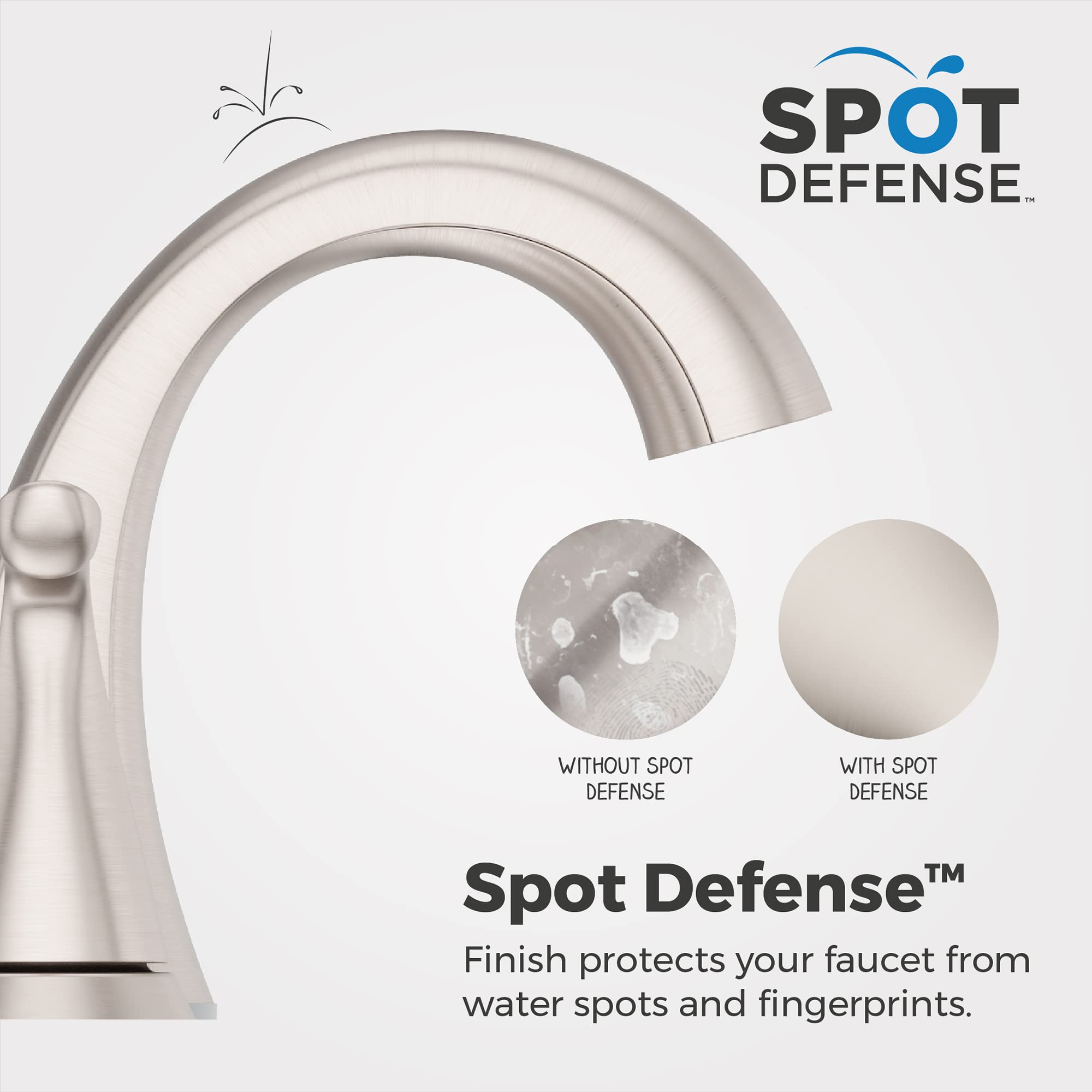 Pfister Willa Bathroom Sink Faucet, 8-Inch Widespread, 2-Handle, 3-Hole, Spot Defense Brushed Nickel Finish, LF049MALGS
