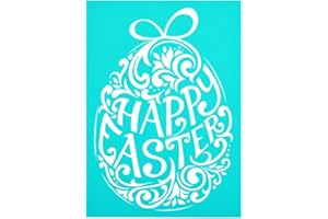 YeulionCraft Self-Adhesive Silk Screen Stencils Mesh Transfers Reusable Sign Stencils DIY Festival Painting on Wood Home Decor, Easter Eggs