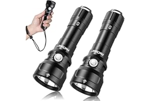 HECLOUD Diving Scuba Flashlight 2000 Lumens Underwater 873ft Professional Snorkeling Lights IPX8 Waterproof Super Bright PM70 LED Torch Dive with High Capacity Rechargeable Battery and Charger