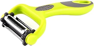 3 in 1 Peeler Slicer Shredder Multi Functional Peeling Tool Straight, Serrated, Julienne Blades Easy to Slice Pare Shred Kitchen Gadged Slicing Shreding Kit for Vegetables, Fruits