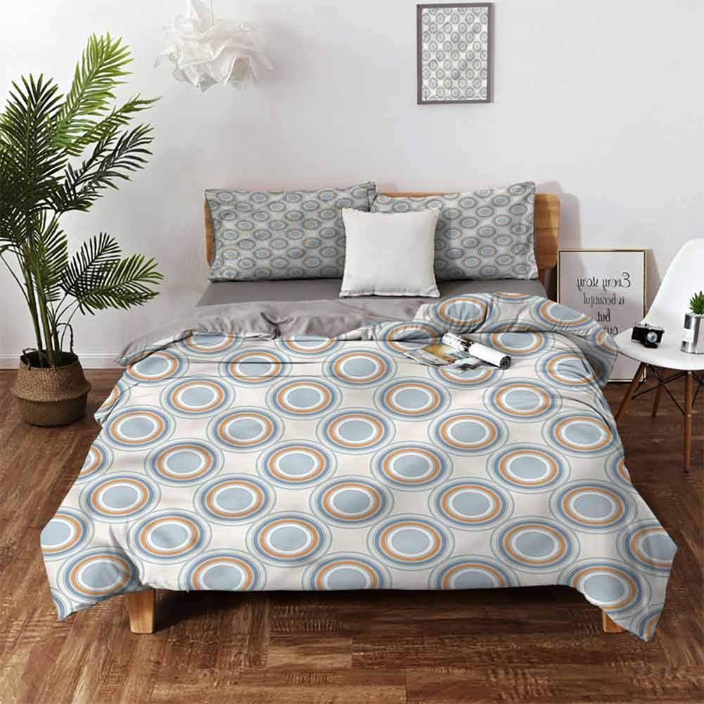Geometric Bedding Duvet Cover 3 Piece Set Twin Round Shapes