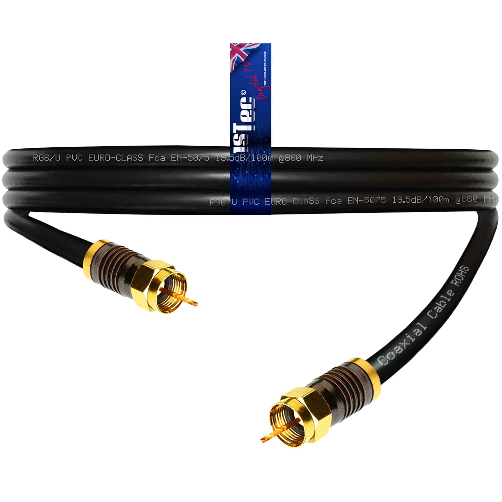 1STec 3 Metre Short Virgin Media Black Isolator Wall Box 3m Link Lead for connecting to 2 or 3 Way Splitters V6 Digital Set Top Boxes or Broadband Cable Modems (300 cm Lead)