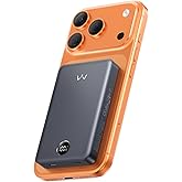 iWALK Magnetic Portable Charger, Qi2 Certified 15W Magnetic Power Bank with LED Display, 30W PD Fast Charging, 10,000mAh Battery Pack, Ergonomic Design, for iPhone 17/16/15/14/13/12 Series Gray