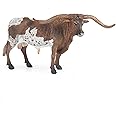 EOIVSH Longhorn Cow Toy Figure, 6 Inches Bull Cow Figurine, Educational Farm Animal Toy for Kids 3 4 5 6 7 8 Year Old, Great for Cake Topper & Birthday Gift