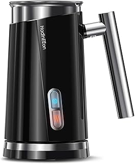 HadinEEon Milchaufschäumer, 500W Elektrischer Milchschäumer für Kaffee, Erhitzen und Aufschäumen für Heiße und Kalte Milch, Edelstahl Automatischer Milchaufschäumer mit zwei Schneebesen(130ml/300ml)