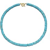 chorfla Beaded Gemstone Necklaces for Women, Bohemian Colored Choker Natural Stone Bead Decoration Summer Beach Handmade Jewelry Necklace