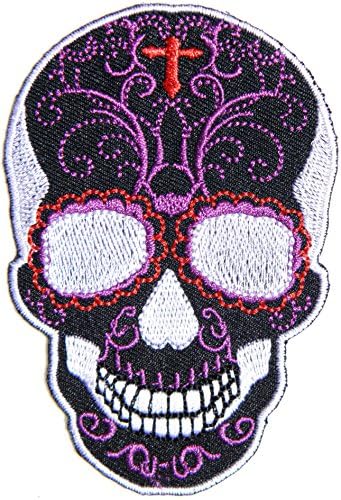 Cross Sugar Skull Ghost Day Of The Death Love Never Die Rockabilly Lady Rider Hippie Punk Tatoo Jacket T-shirt Patch Sew Iron on Embroidered Sign Badge Costume