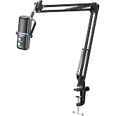 Gaming Microphone Set with Boom Arm, USB Microphone, Gaming Equipment Mic | Dual Pickup Patterns, Dynamic RGB, 2-in-1 Mute &amp; Gain Control, AI Noise Reduction, Plug &amp; Play for PC/PS4/PS5