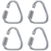 Unlorspy 4 Pack M8 Quick Link Triangle, 2.9 Inch Stainless Steel Quick Links Carabiner Heavy Duty for Outdoor Hiking Traveling