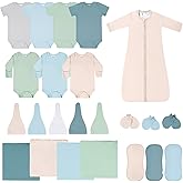 littogoose Baby Layette Gift Set for Boys, 23 Piece Set, Newborn to 6 Months Baby Boy Clothes, Baby Sets for Newborn Essentials