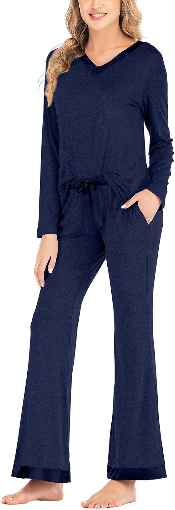 Buy Aflowyii Womens Modal Pajama Set Nightwear Soft Loungewear V Neck