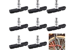 Zenvio 8 Pieces V Brake Blocks, 70 mm/2.76" Bicycle Brake Pad for Tektro, Black Rubber Silent Brake-Shoes, Brake Pads Set for