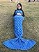 T-tviva Handmade Knitted Mermaid Tail Blanket，All Seasons Warm Sofa Quilt Living Room Blanket for Kids and Adults (70.9
