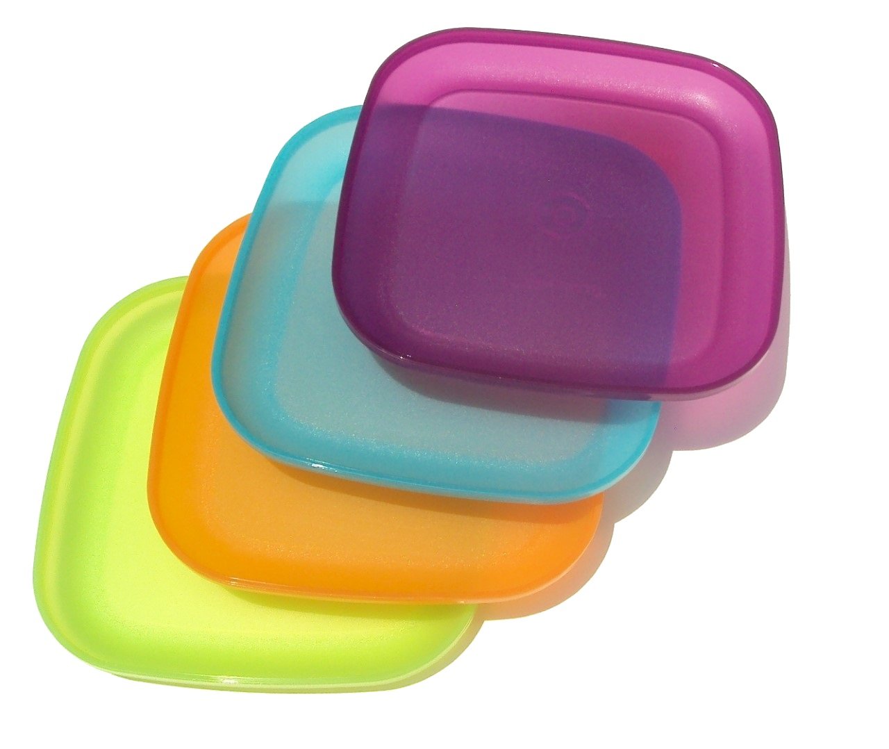 Tupperware 8 Inch Square Plates 4 Colors Snack Plates
