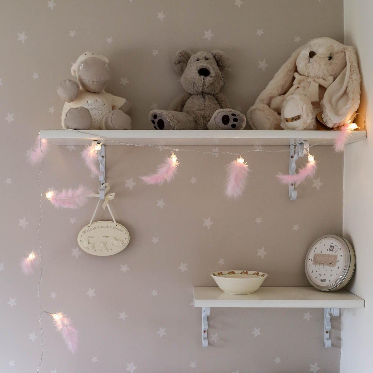 Gimuk Feather Fairy String Lights 20 LED Battery Operated Warm White Bedroom/Xmas/Wedding/Halloween/Party Art Decor/Lamps (20 LED Pink) - Image 4