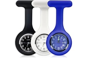 SIBYTECH Nurse Watch Brooch, Silicone with Pin/Clip, Glow in Dark, Health Care Nurse Doctor Paramedic Medical Brooch Fob Watch