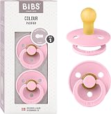 BIBS Colour Soother 2-Pack Pacifier Size 1 Baby Pink Round Nipple