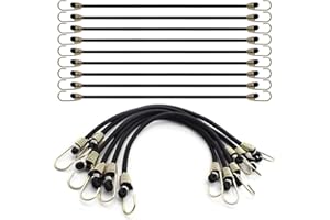 CuiCanfla 15 Pcs Bungee Straps, Elastic Bungee Cords, Mini Bungee Cords with Hooks for Bikes, Wire Racks, Motorcycle, Hand Ca
