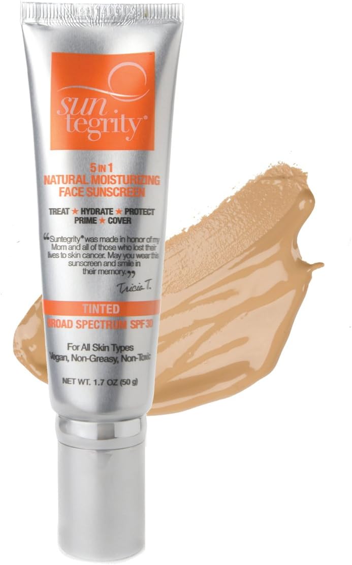Suntegrity - 5 in 1 Natural Moisturizing Face Sunscreen - Tinted - MEDIUM (MEDIUM) by Suntegrity