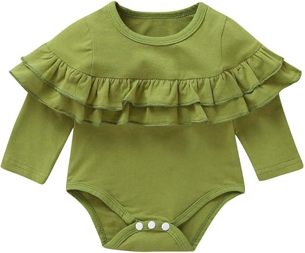 Amazon F Qimink ベビー服 ロンパース ボディースーツ 子供服 女の子 男の子 カバーオール 赤ちゃん 新生児服 お出かけ おしゃれ 春服 夏服 秋服 冬服 可愛い 人気 撮影 ルームウエア 出産祝い プレゼントホワイト長袖フリル ソリッド カラー ファーストシューズ