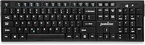 Perixx PERIBOARD-810 Wireless Bluetooth Standard Keyboard for Windows iOS Android System, Full-Size Layout, Black, US English Layout (PERIBOARD-810EN)