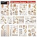 Arteza Temporary, Metallic, Henna Body Tattoos, Gold & Silver Flash Tattoo Sheets, 110 Unique Designs (10 Sheets)