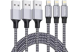 YUNSONG iPhone Charger [MFi Certified], 3Pack 6FT Nylon Braided Lightning Cable Fast Charging High Speed Data Sync USB Cord Compatible with iPhone 14 13 12 11 Pro Max XS XR X 8 7 6S 6 Plus SE