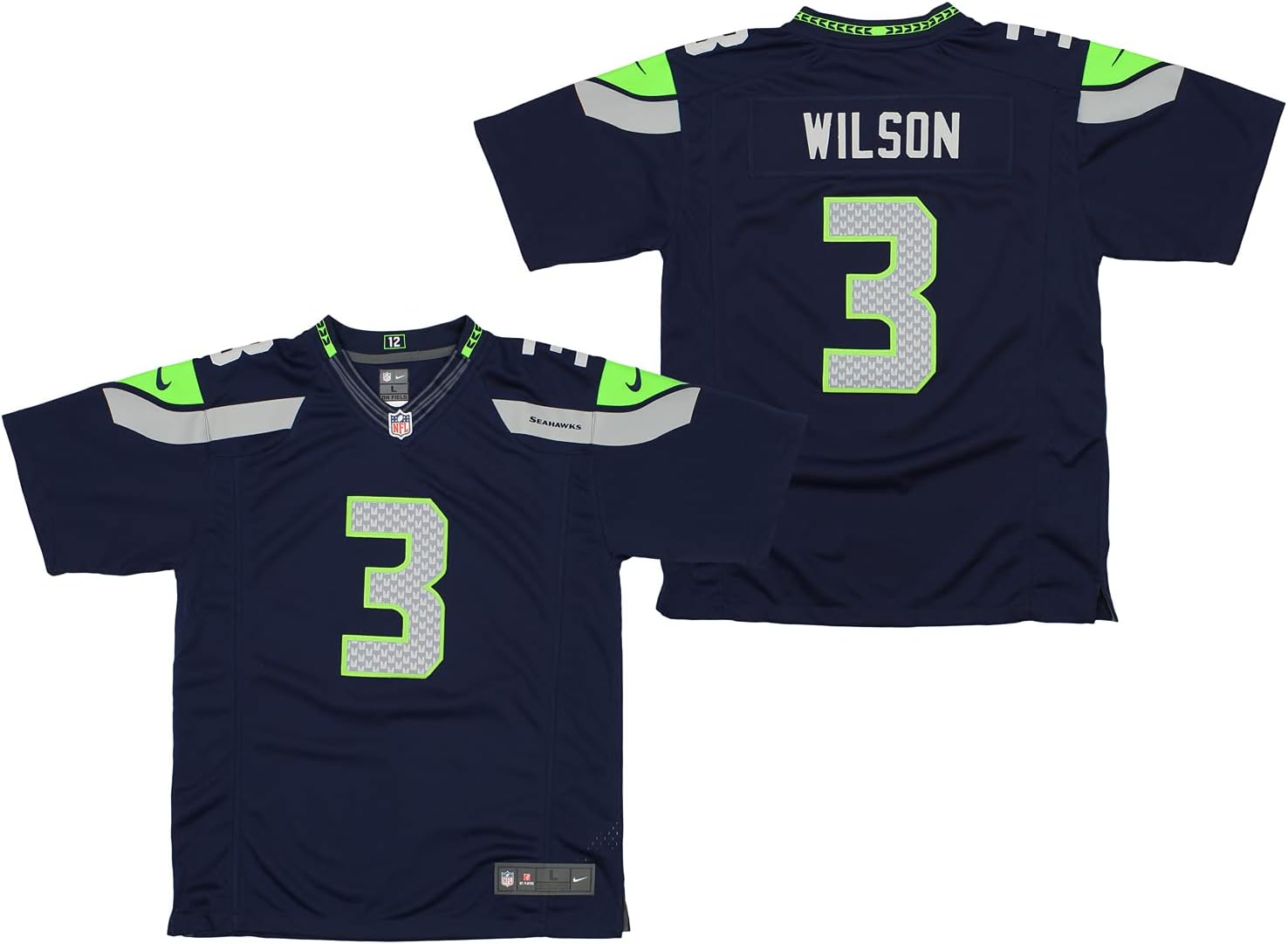 Outerstuff NFL Seattle Seahawks Russell Wilson #3 Boys (8-20) Game Day Jersey : Clothing