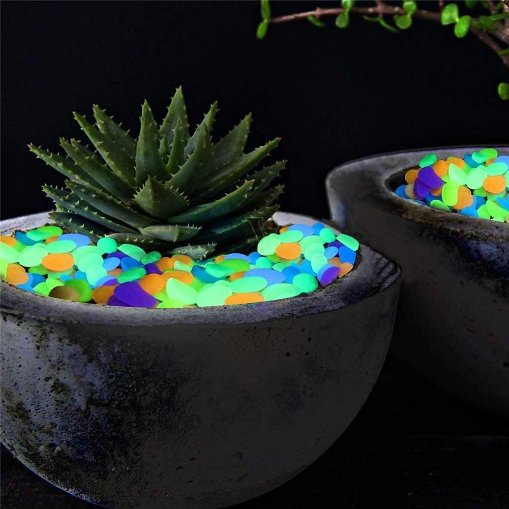 Glow in The Dark Rocks Luminous Pebbles for Indoor & Outdoor Garden Lawn Yard, Walkway, Pot Plants, Aquarium, Swimming Pool, Bar DIY Decorative Glow Stones (200PCS) : Garden & Outdoor