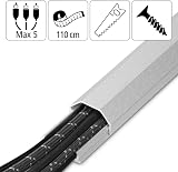 Hama Aluminium Cable Duct 110cm Silver Wall Mount Wire Management 5 Cables view 2
