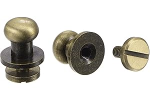 uxcell 10 Set 8mm Solid Brass Round Head Stud Screw Rivets Post Fastener for DIY Leather Craft Belt Wallet Handbag Decoration