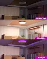 zemty 24W RGB LED Ceiling Light with Remote 3000K-6500K Dimmer 3200LM view 8