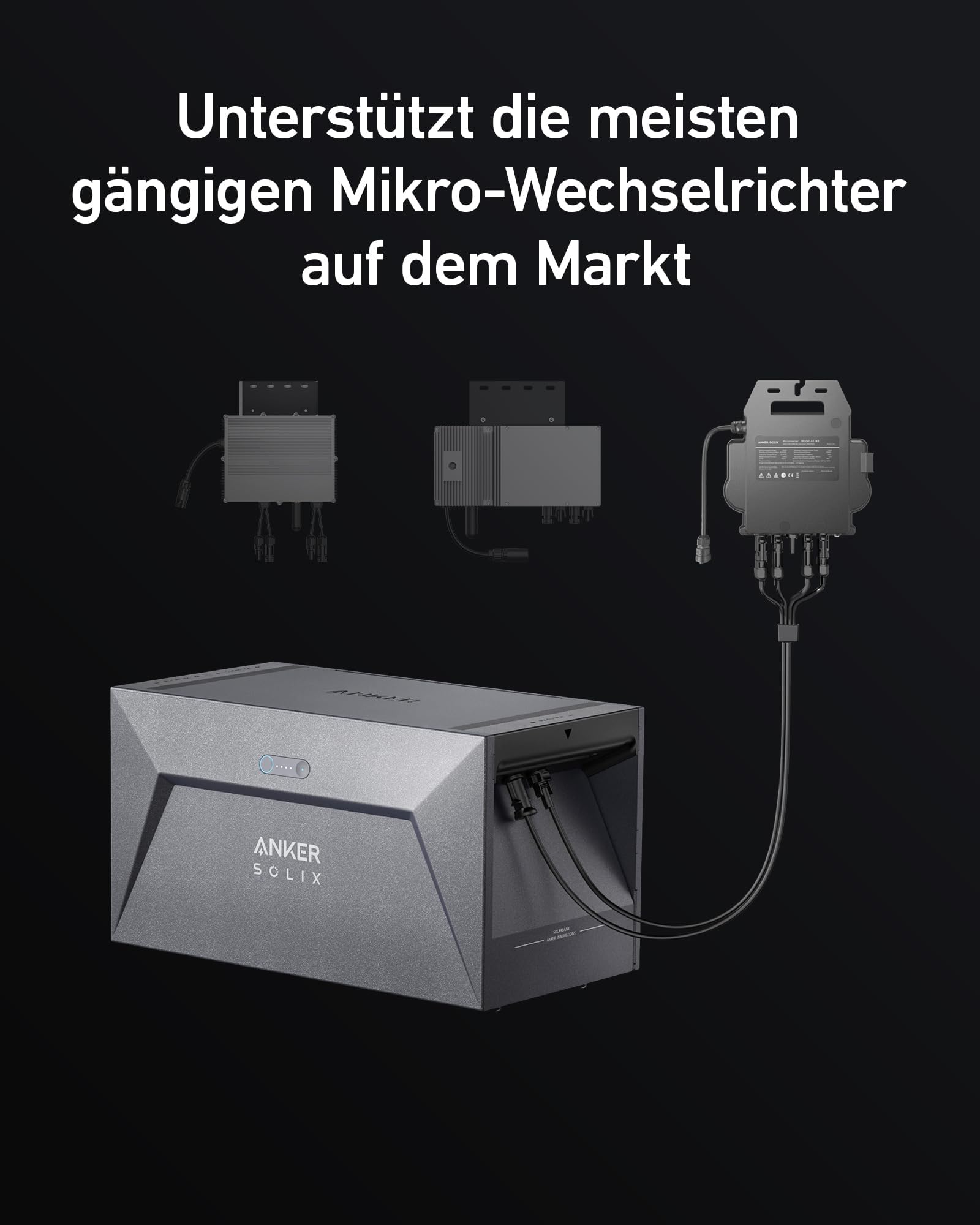 Anker SOLIX Solarbank E1600, 800W Balkonkraftwerk mit Speicher, 1,6kWh Akkukapazität, IP65, 6000 Ladezyklen, LFP Akku, Kompatibel mit 99% Aller Balkonkraftwerke, Installation in 5 Min. Plug&Play 4