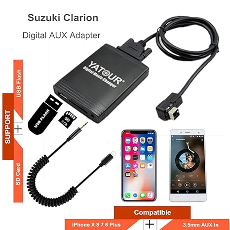 Stereo Aux Adapter Digital Car Audio Input Interface Amazon Co