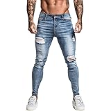 GINGTTO Men's Ripped Jeans Slim Fit Skinny Stretch Jeans Pants