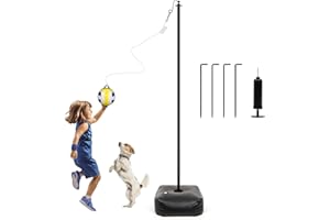 Whiidoom Tetherball Ball and Rope, Tether Balls and Rope Set with Pole, Tetherball Set for Playground, Backyard, Outdoor Games for Adults and Family