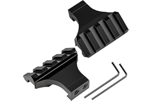 PUKESI Picatinny Offset Rail Mounts, 45 Degree 3 4 5 Slots Offset Picatinny Rails 45° Angle Mount Aluminum Low Profile for Flashlight Laser Sight Optics