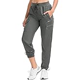 BVVU Women's Hiking Pants Lightweight Quick Dry Travel Outdoor Pants Waterproof Work Cargo Joggers with Zipper Pockets