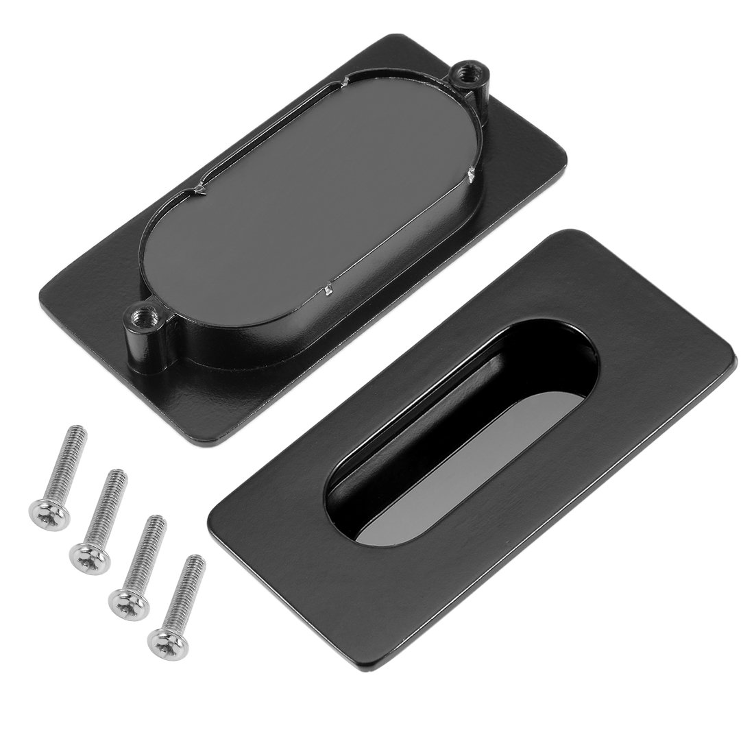 Sourcingmap 3-inch x 1-3/5-inch Rectangular Recessed Sliding Door Handle Flush Pull Zinc Alloy 2pcs