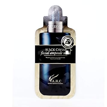 Download Buy Ahc Black Caviar Facial Ampoule Mask With Coconut Charcoal And Black Caviar Ampoule For Brightening Nourishing And Glowing Skin 27g X 1ea Korean Facial Mask Sheet Online At Low Prices In PSD Mockup Templates