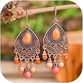 Boho Earrings for Women Vintage Teardrop Dangle Earrings Boho Vintage Statement Jewelry Accessories for Party Outfits Trendy Jewelry Gifts