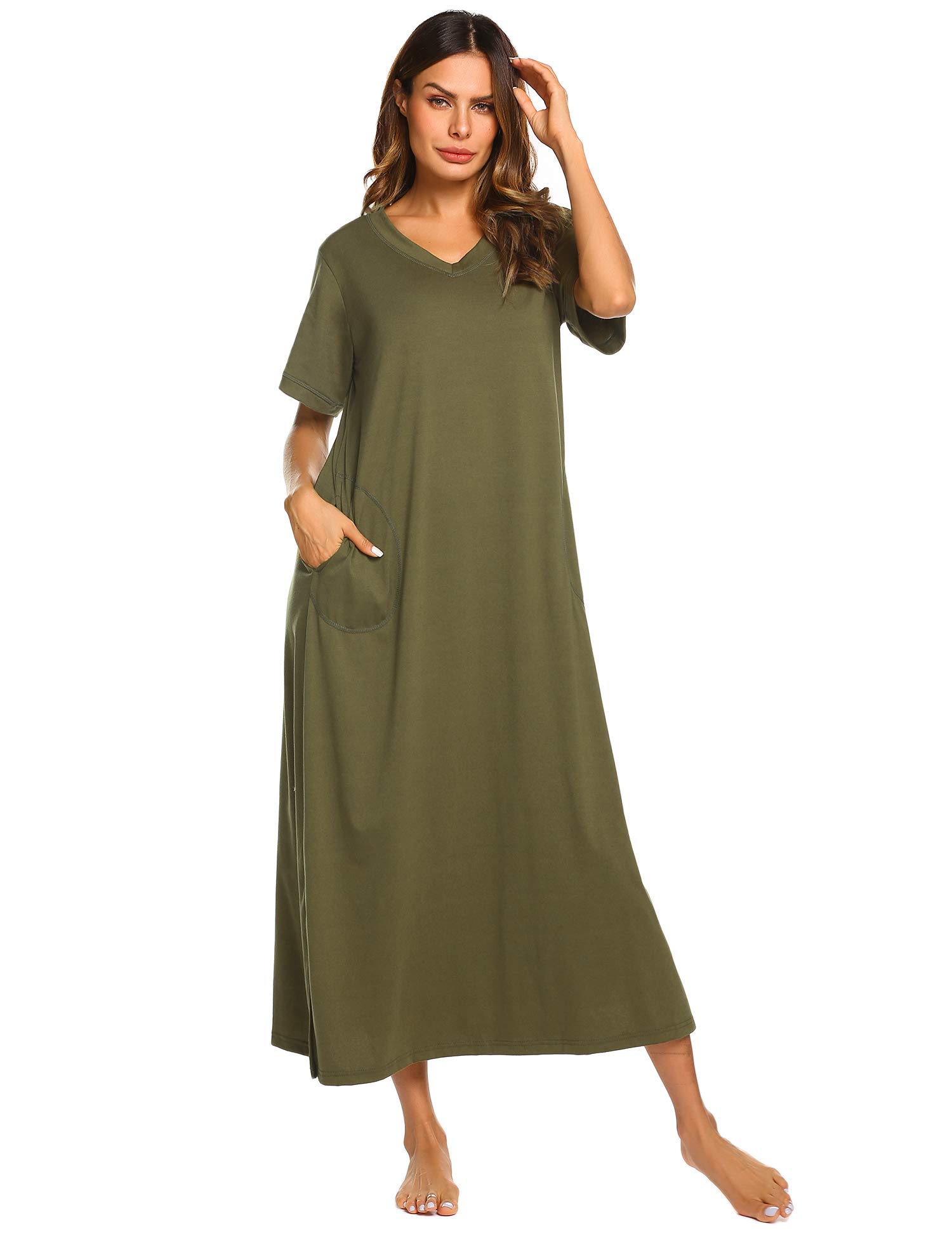 Ekouaer Long Nightgown Womens Lounge 
