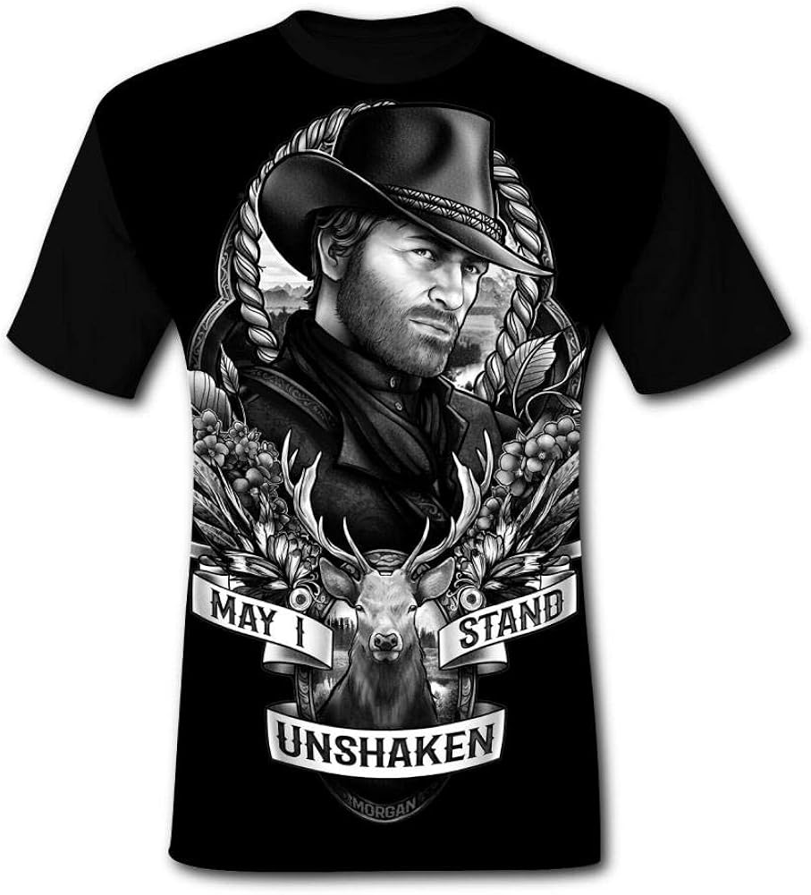 white black red graphic tee