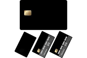 DINIZON 4Pcs Credit Card Skin Sticker, Funny Debit Card Skin Sticker Cover, Durable Vinyl Stickers for Debit Credit Cards, Cute Waterproof Skins Cover for Bank, EBT, Key, Transportation, ID (Black)