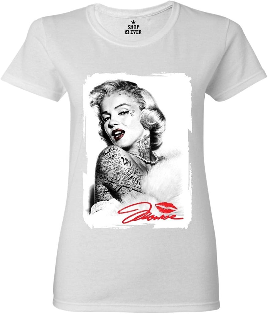 Aliexpress.com : Buy Marilyn Monroe T shirt men's Marilyn Monroe Red lips Monroe Sign Tattoo TOP 