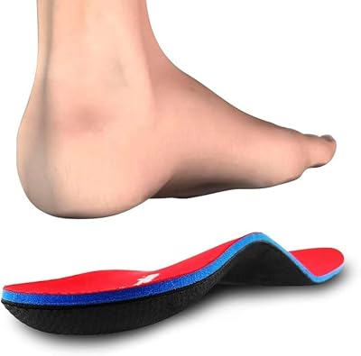 PCSsole Orthotic Arch Support Insoles Red Men 6.5-7 26cm Flat Feet Plantar