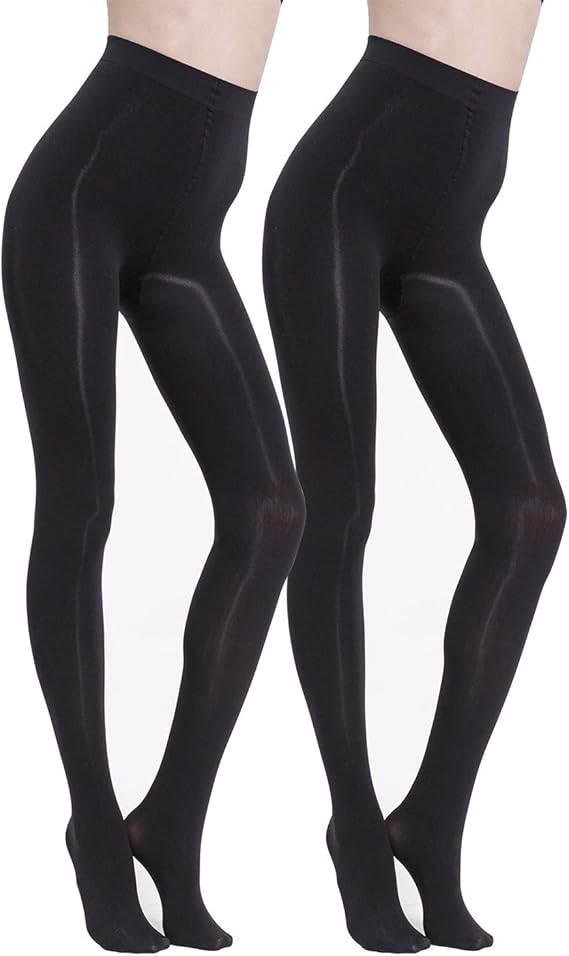 Womens Opaque Tights 1/2packs Solid Color Stockings Microfiber Footed