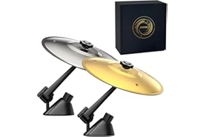 RYIOYK Mini Car Crash Cymbal for Air Vent (2 Pack), Car Drum Crash Cymbal for Endless Rhythmic Fun, Crisp Sound Percussion Drum Accessory, Fun Dashboard Accessory for All Type of Vehicles (Gold and silver)