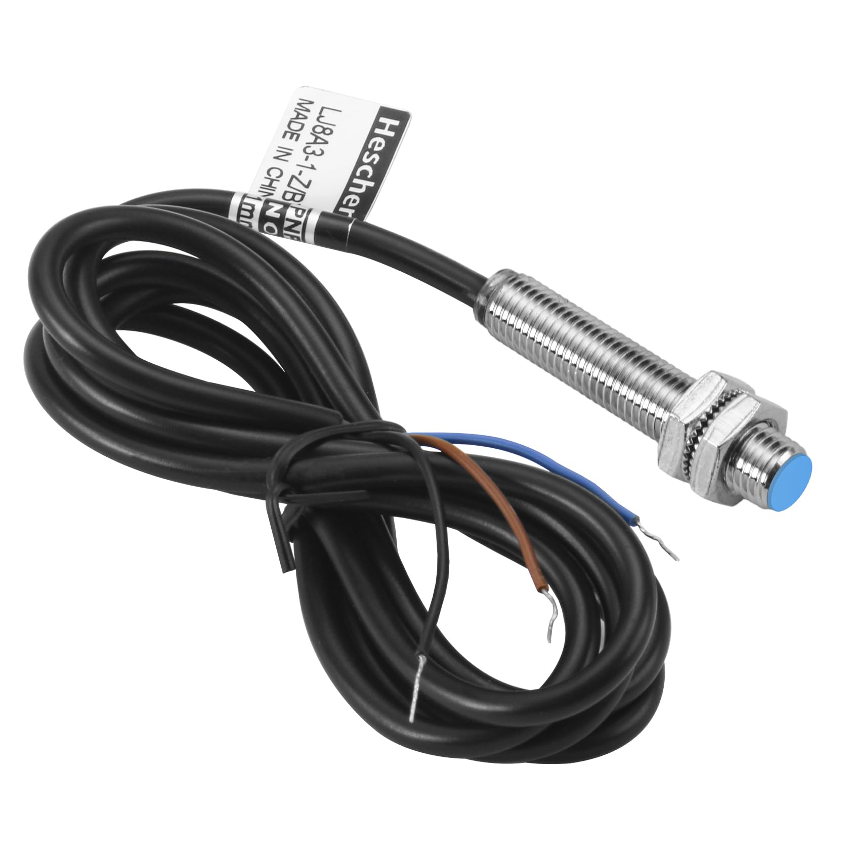 Heschen M8 Inductive Proximity Sensor Switch, Shield Type, LJ8A3-1-Z/BY, Detector 1mm, 10-30VDC 200mA, PNP Normally Open(NO), 3 Wire